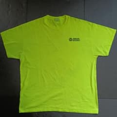 【USA古着】GILDAN 企業ロゴ Tシャツ 蛍光イエロー XL モートンのサムネイル