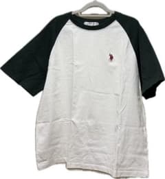 U.S. POLO ASSN. Tシャツ グリーン×ホワイト ラグランスリーブのサムネイル