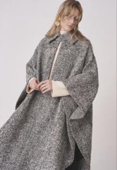 Mila owen ミラオーウェン ビックカラー ケープコート ツイード 新品未使用】ミラオーウェン ビッグカラー ケープコート ツイード