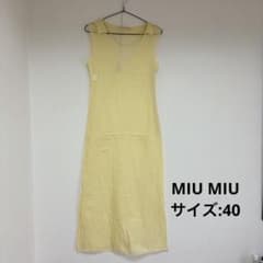 miumiu ミュウミュウ シアー ワンピース ノースリーブ イエロー miumiu ミュウミュウ シアー ワンピース ノースリーブ イエロー - メルカリ