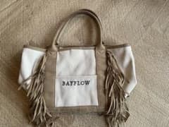BAYFLOW トートバッグ フリンジ ベージュ ホワイトのサムネイル
