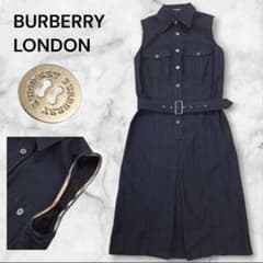 BURBERRY LONDON ワンピース ベルト付 40 ノバチェック ボタン - メルカリ