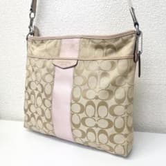 COACH 코치 숄더백 시그니처 핑크×베이지