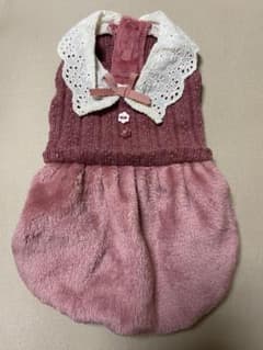 犬服 ピンク フリース ニット 小型犬用　4Sのサムネイル