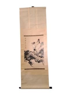 AT-3 鶴 掛け軸 双鶴 絹本 古美術品 縁起物 骨董 箱付 松上双鶴 AT-3 鶴 掛け軸 双鶴 絹本 古美術品 縁起物 骨董 箱付 松上双鶴 - メルカリ