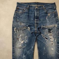 ビンテージ リーバイス 501 ダメージジーンズ グランジデニム w38