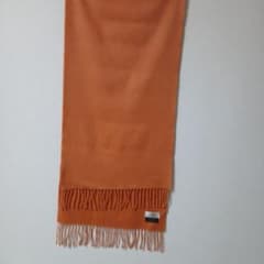 HERMES エルメス カシミヤ100% マフラー オレンジ - メルカリ