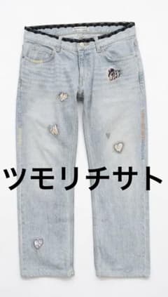 【美品】Tsumori Chisato 刺繍デニムパンツ 美品 TSUMORI CHISATO ハート刺繍 レース デニムパンツ サイズ2 - メルカリ