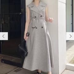 dazzlin ロングトレンチベストジレ グレー F ツイード調のサムネイル