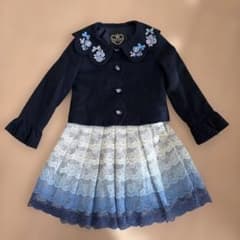 Mezzo Piano スーツネイビー 花刺繍120 - メルカリ