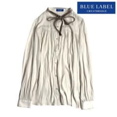 美品 ブルーレーベルクレストブリッジ チェックリボン ボウタイ