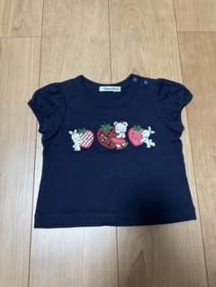 familiar ネイビー フリル袖Tシャツ 80cmのサムネイル