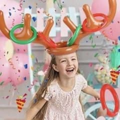 クリスマス　バルーン　おもちゃ　トナカイ　子供　大人　コスプレ　輪投げ