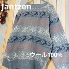 【美品】【ウール100%】90s ジャンセン ノルディック柄 セーター　M