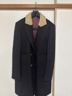 carven チェスターコート carven】ボア襟 ダブルブレストチェスターコート - メルカリ