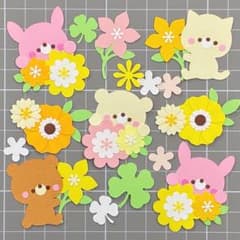 654 ペーパークラフト アルバム クラフトパンチ 花 動物 メッセージ