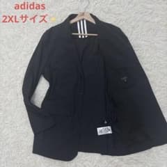 希少 2XL adidas ストレッチ テーラードジャケット 洗える ブラック 希少サイズ2XL✨アディダス 強ストレッチ テーラードジャケット