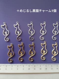 猫 チャーム 10個セット ハンドメイド パーツのサムネイル