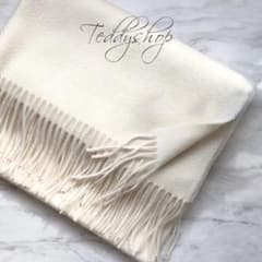 極上カシミヤ100%☆大判 ストール☆ ミルキーホワイト - メルカリ