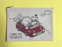 新品未使用 愛しすぎて大好きすぎる フラットポーチ にゃんことくまのサムネイル