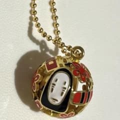 Spirited Away Netsuke Bell: No-Face and Wooden Tag