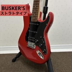 BUSKER'S ストラトキャスター　赤 busker's ストラトキャスター 赤黒 - メルカリ
