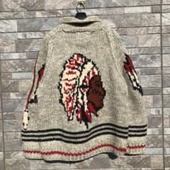 カナディアンセーター　カウチン　グレー　インディアン　ウール100 カナディアンセーター カウチン グレー インディアン ウール100