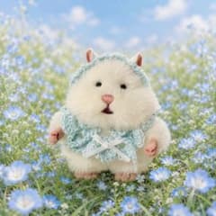 ハンドメイド ぬい服 はむにぎり 着せ替え ボンネットのサムネイル