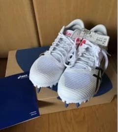 ASICS ランニングシューズ 青 23.5 競技場向け 大会規定サイズ内