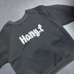 Hany.f ロゴ刺繍 レース袖 スウェット ブラックのサムネイル