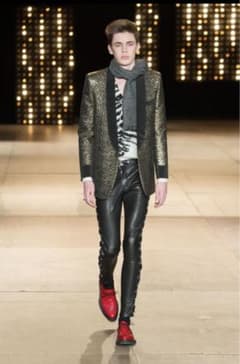 SAINT LAURENT 14AW レースアップレザーパンツ 期間限定値下げ - メルカリ