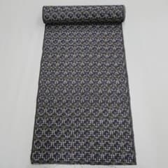 M22-5 新品保管品 久留米絣 綿絣 着尺反物 黒/青黄 - メルカリ