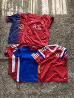 半袖サッカーウェア5枚セット NIKE adidas 128 130のサムネイル
