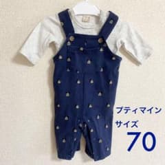 プティマイン　ミッキー　ロンパース サロペット　70のサムネイル