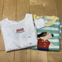 80サイズ Train leaves 半袖Tシャツ2枚セット