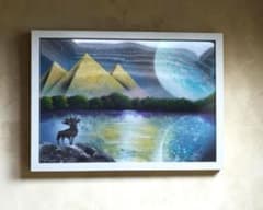 【原画】幻想宇宙風景アート｜スプレー×アクリル A3 壁掛けインテリア 絵画のサムネイル