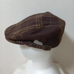ブラウン チェック柄 キャスケット - メルカリ