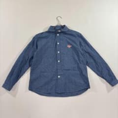 【DANTON】 丸襟 シャンブレー シャツ 長袖 コットン 42サイズ 青 DANTON】 丸襟 シャンブレー シャツ 長袖 コットン 42サイズ 青 - メルカリ