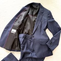 美品 ヒルトン レダ スーツ セットアップ ネイビー XL 13号 大きい