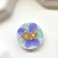 レジン ヘアゴム 花モチーフ ブルー◡̈♥︎ 紫陽花 - メルカリ