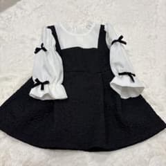 SHEIN キッズ ワンピース 100cm ブラック ホワイトのサムネイル