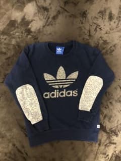 adidas originalsトレーナー（L）ネイビー×ヒョウ柄のサムネイル