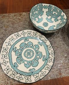 アンソロポロジー（Anthropologie）お皿4枚セット♡シノワズリ 国内在庫）The Bistro Tile Stoneware Bread Plate - ANTHROPOLOGY