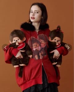 monchhichi×jouetie】ファードッキングZIPフーディ レッド - メルカリ