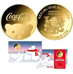 幸せのおすそ分け 希少なポーラーベア！白くま金貨！限定鋳造！ コカ・コーラ 公式 幸せのおすそ分け 希少なポーラーベア！白くま金貨！限定鋳造！ コカ