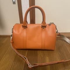 MBハイエンドレザーショルダーバッグ　オレンジ MBハイエンドレザーショルダーバッグ オレンジ - メルカリ
