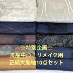 彦兵衛mini】☆特別企画☆特価！良品中心正絹大島10点セット 0731-12