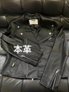 本革　羊革　SLOBE IENA レザージャケット ライダース38 美品のサムネイル