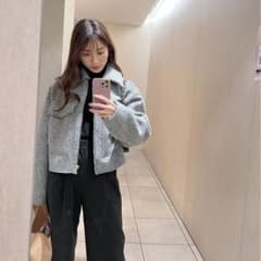 zara 山本里菜さん着用 グレー クロップドジャケット コート アウター 