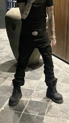Rick owens 似 black flare denim opium - メルカリ